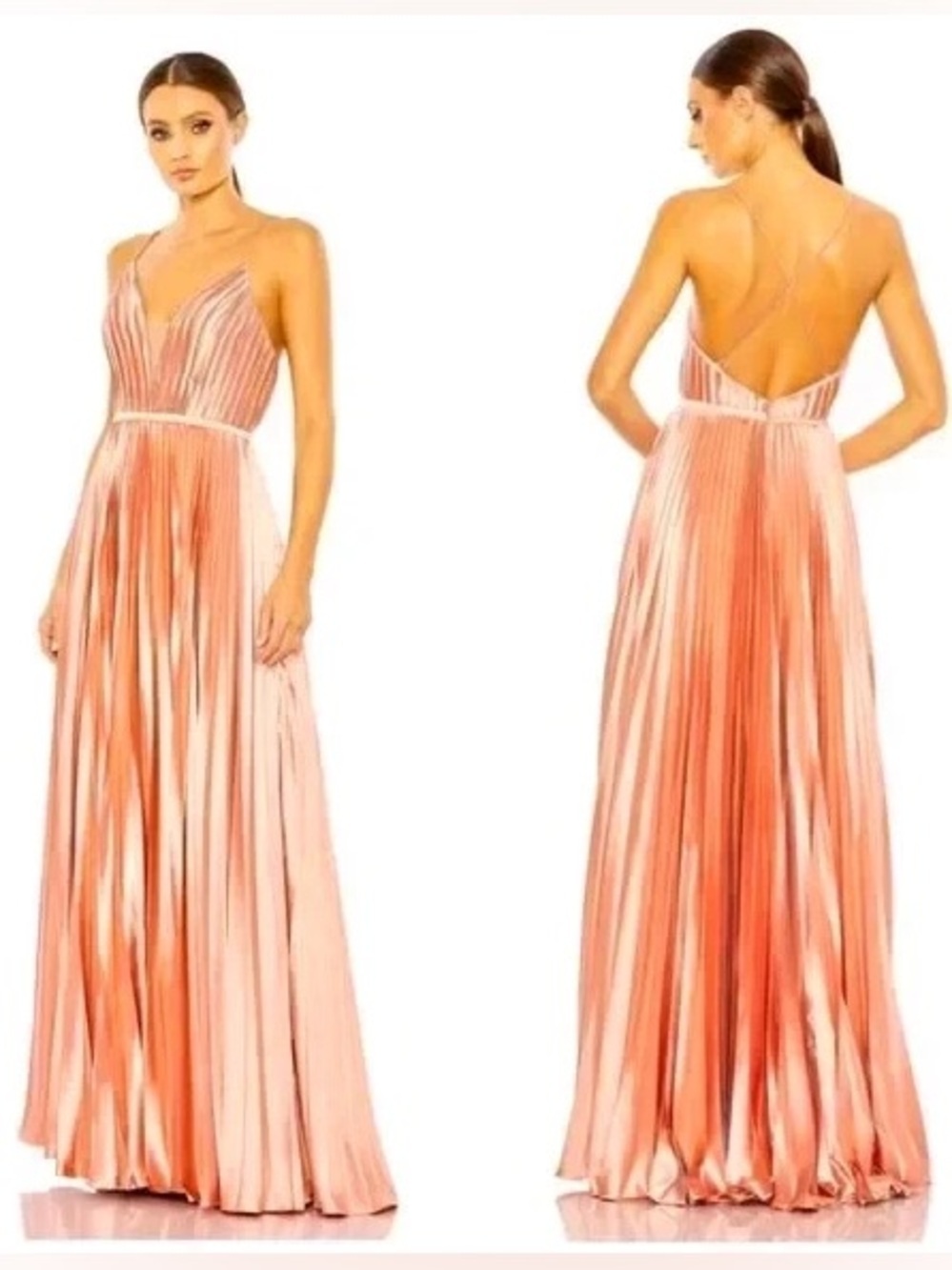 IEENA FOR MAC DUGGAL
Plunge Neck Pleated Evening Gown in Rose Gold
Sz: 12 - Picture 6 of 6